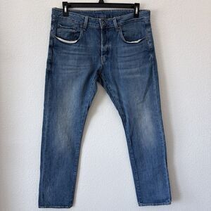G-Star RAW‎ 3301 Slim Jeans Men’s Blue Denim Button Fly 34x20 Skater Casual
